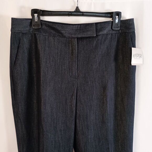 Kasper Carly Curvy Fit Pants Size 8 NWT Denim Blue Straight Leg Career $99 - Picture 5 of 11